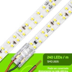 Fita LED Dupla Lumanti Direct 220V 24W 3000K 240 LEDs/m IP33 – Venda por Metro