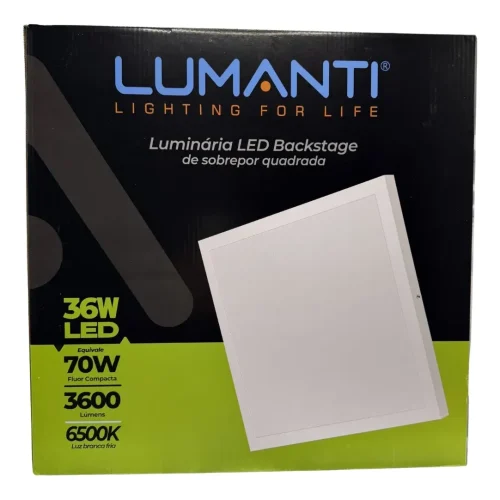 Arandela LED Sobrepor Quadrada 36W 6500K 400x4 Lumanti2