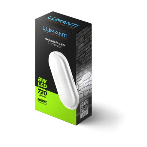 Arandela led tartaruga branca 8w 6500k Lumanti
