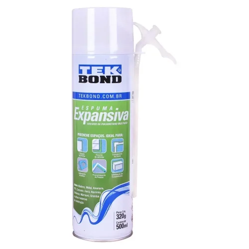 Espuma Expansiva de Poliuretano Tekbond Uso Geral 500ml com Aplicador