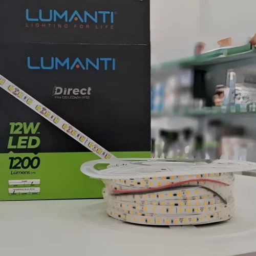 Fita LED 220V 12W 120LEDs 8mm 2835 3000K 1200L Lumanti