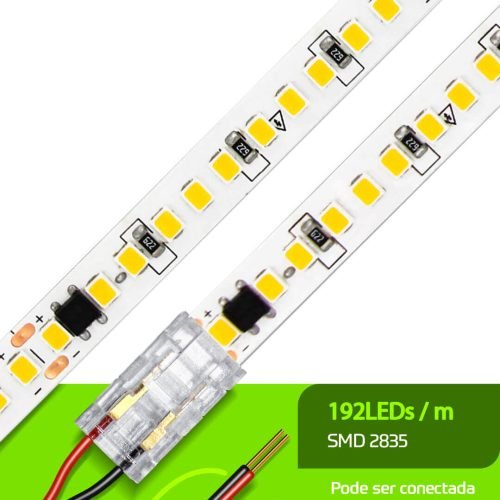 Fita LED 220V 14W 192LEDs 8mm 220V SMD 2835 3000K Lumanti