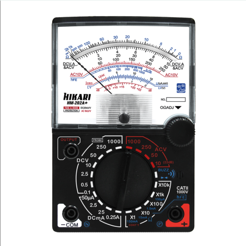Multímetro Analógico Hikari HM-202A+ CAT II 1000V com Teste de Continuidade1